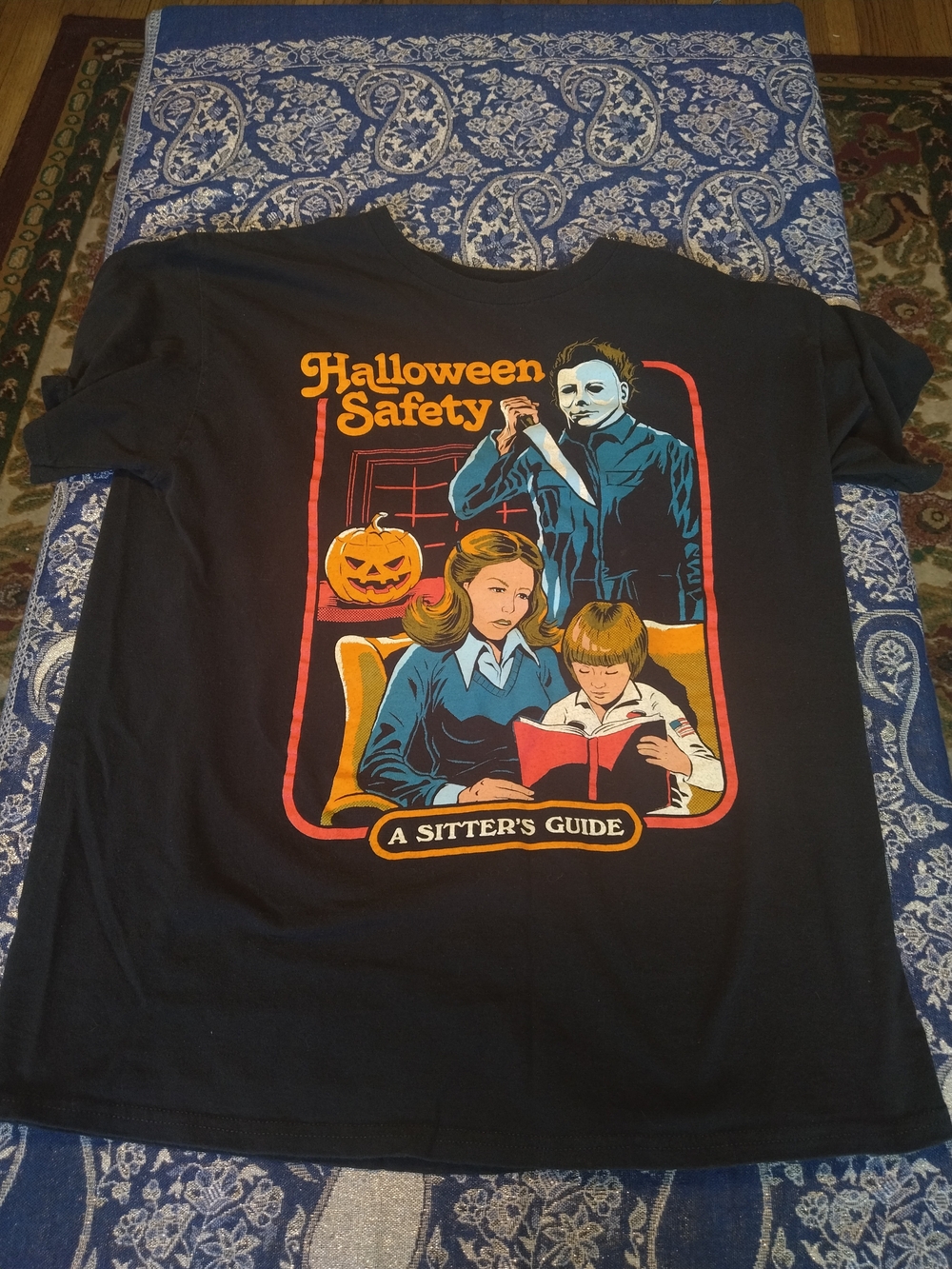 Halloween Safety Mike Myers T-Shirt — Black